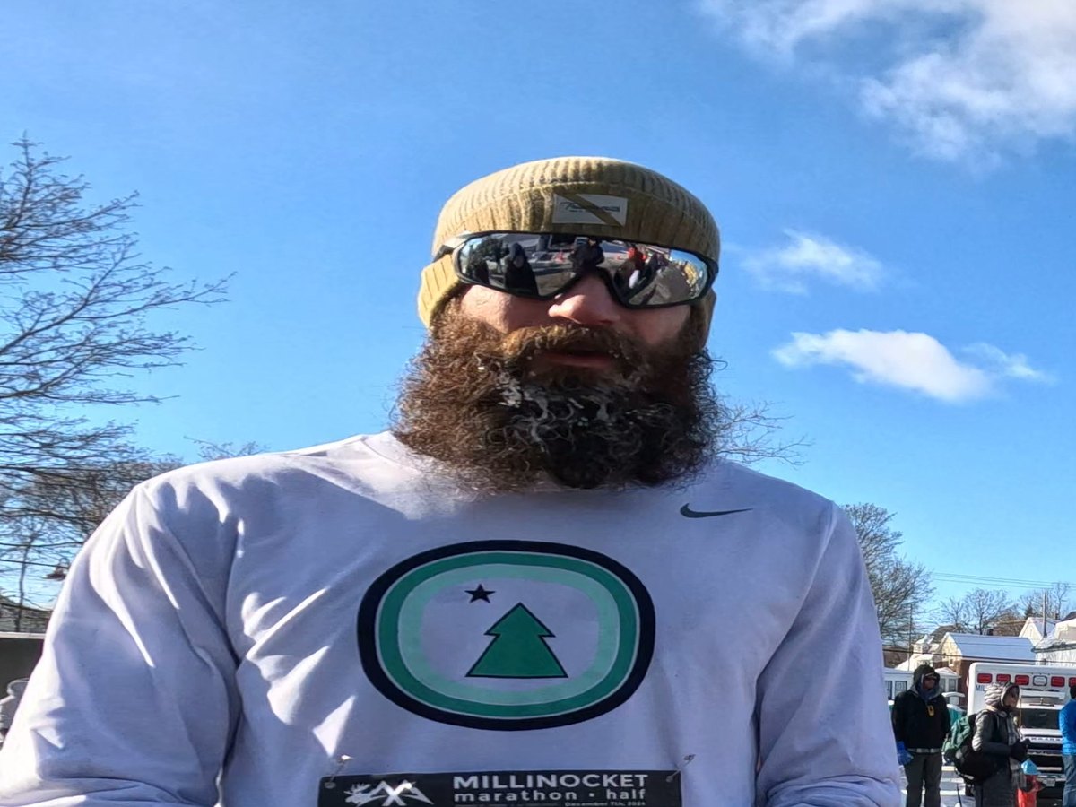 Steve on race morning at the Millinocket Half Marathon